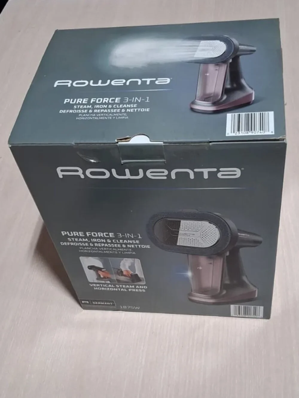 Rowenta Pure Force 3-in-1 Steamer & Iron Handheld Adjstable NEW